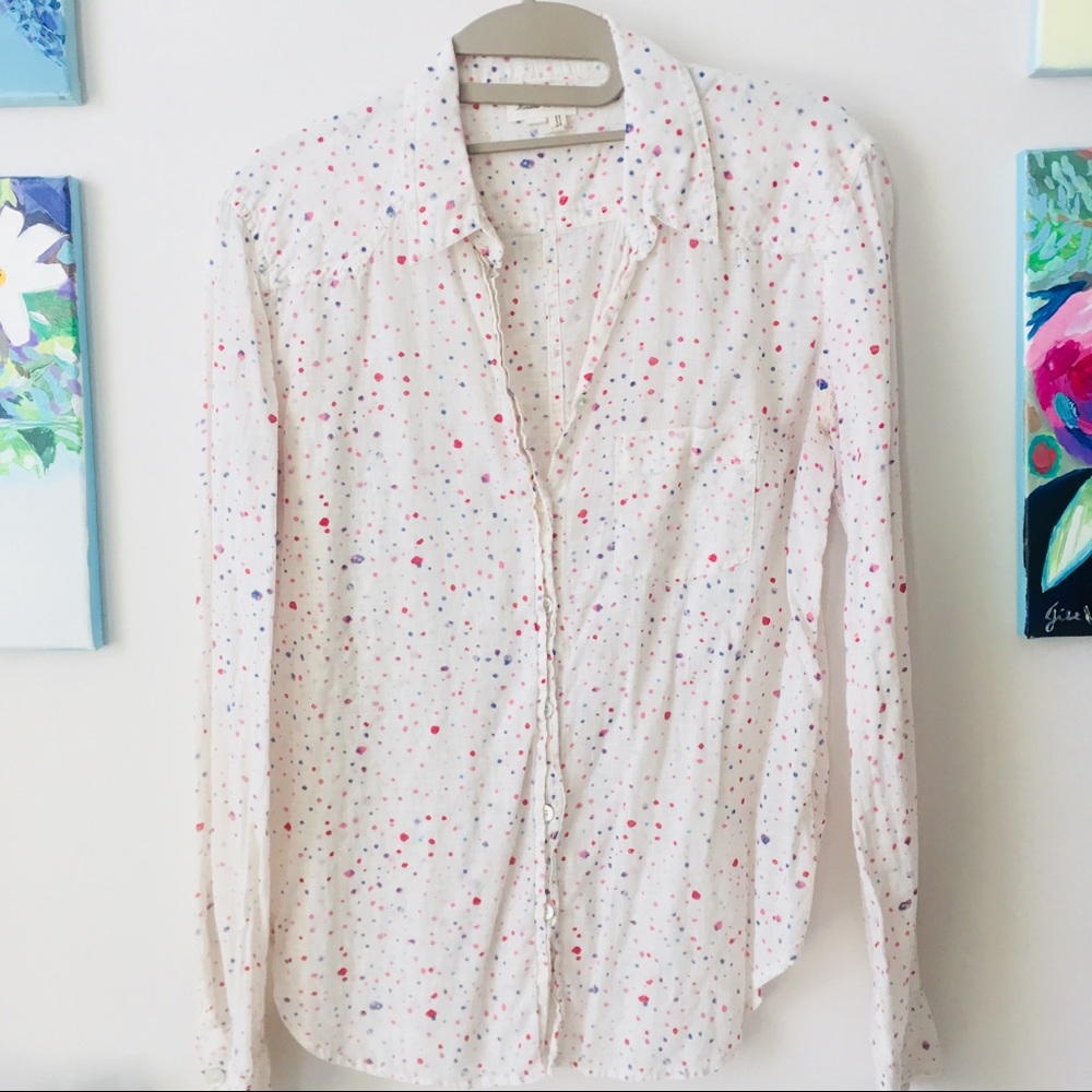 Anthro paint splatter blouse